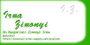 irma zimonyi business card